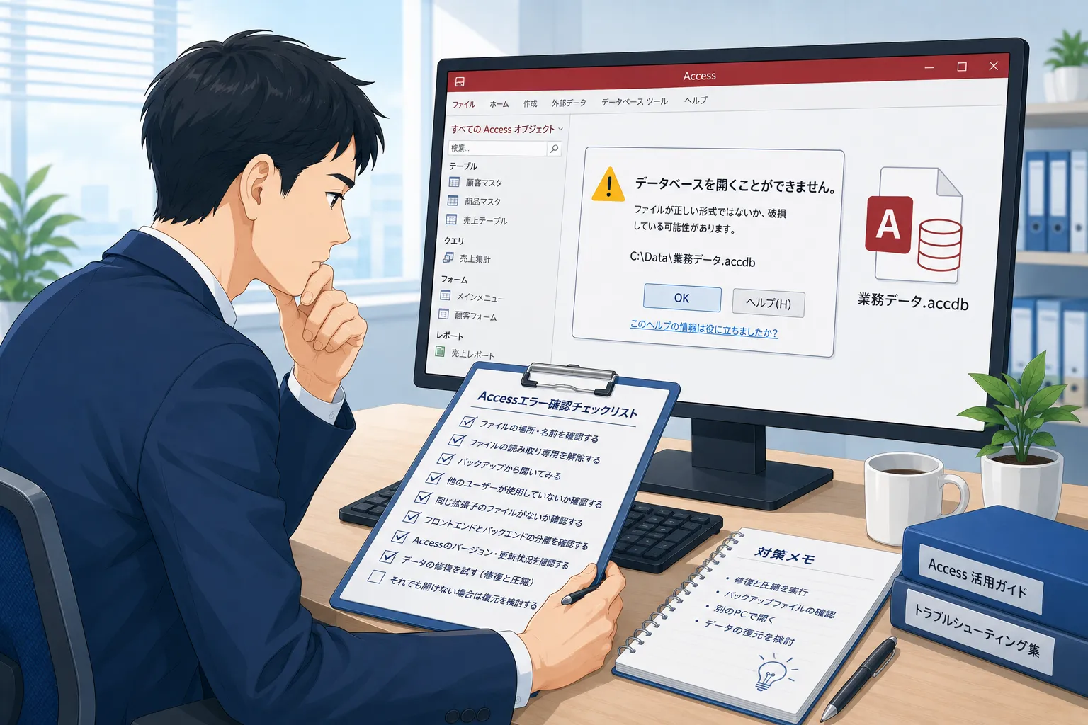 accdbファイルが開けない原因を切り分けるチェックリスト