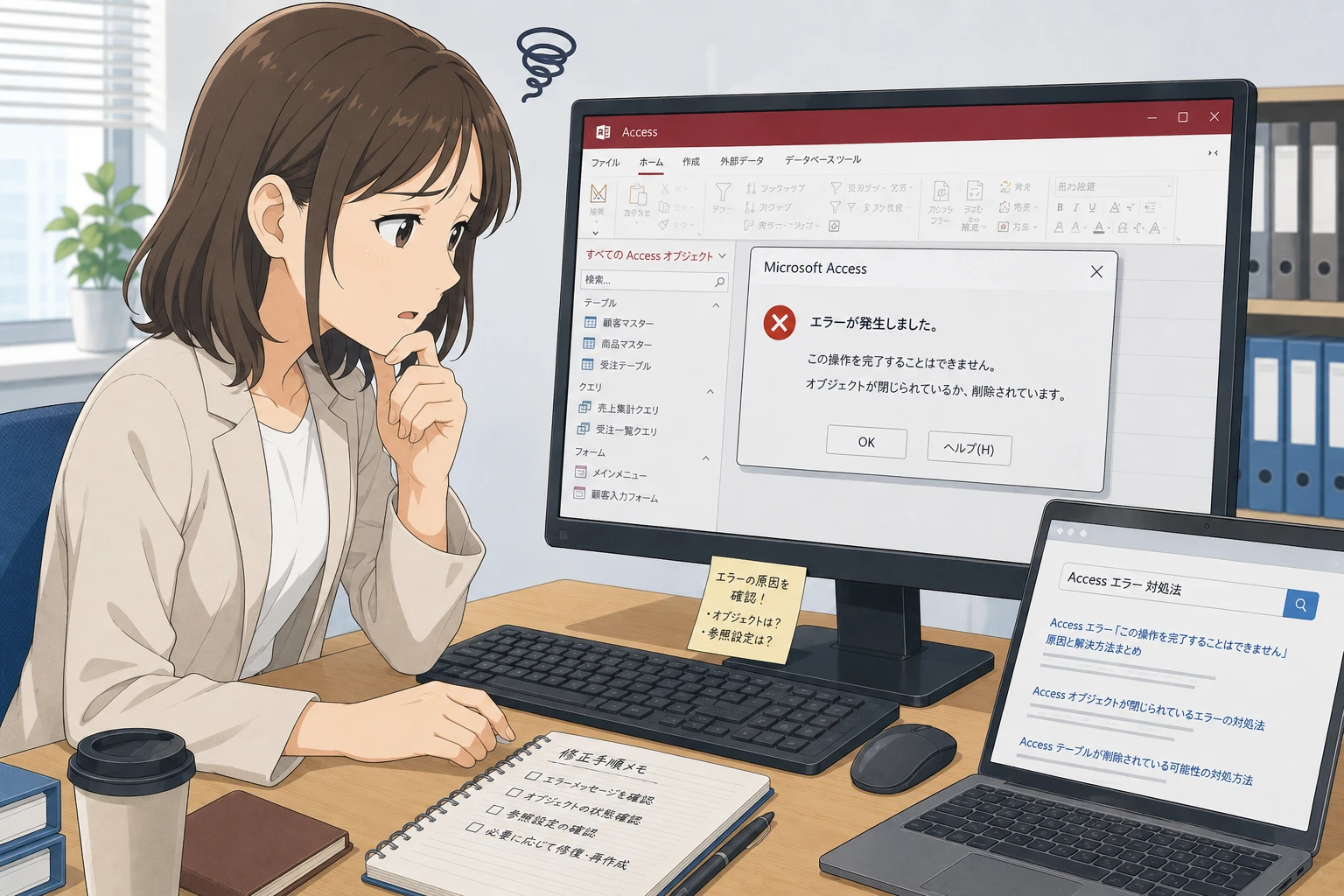 Accessで「パラメーターの入力」が何度も出る原因と修正ポイント