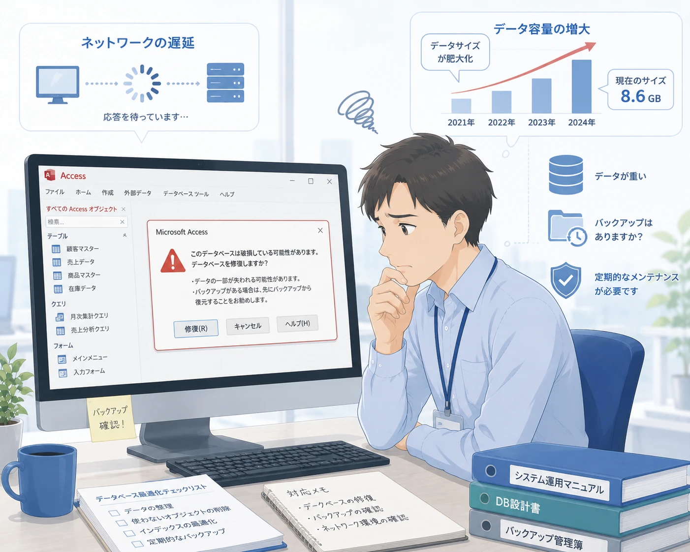 Accessが急に遅くなったときに確認する変更履歴と原因切り分け