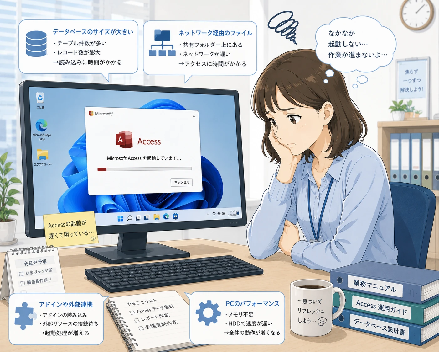 Windows11でAccessが遅くなったときに見るべき設定と運用