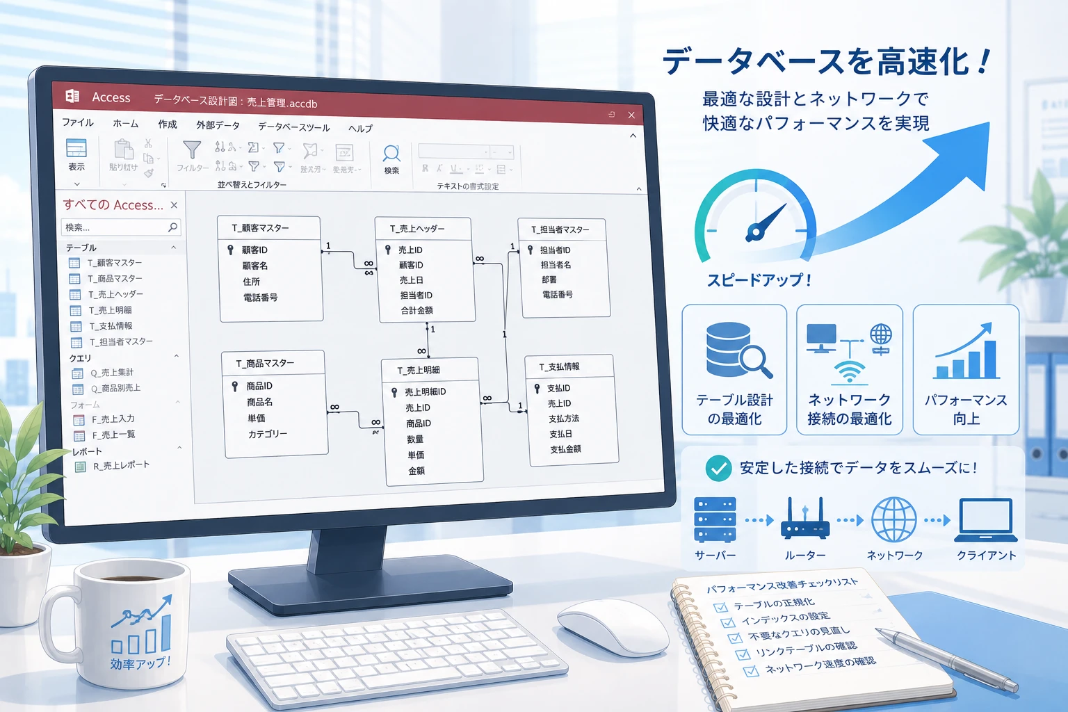 Accessリンクテーブルが遅いときのネットワーク・ODBC・分割DBチェック