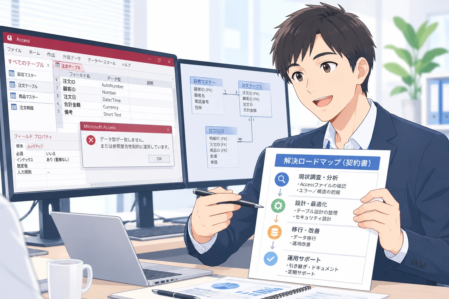 Access保守契約で決めるべき対応範囲｜軽微修正・障害対応・月次運用