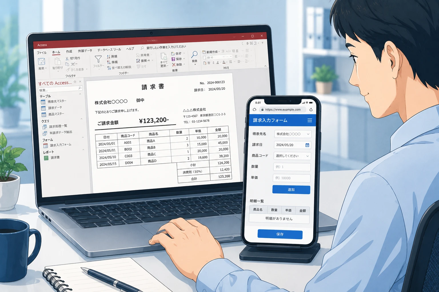 Accessの入力画面だけWeb化して帳票は残す進め方