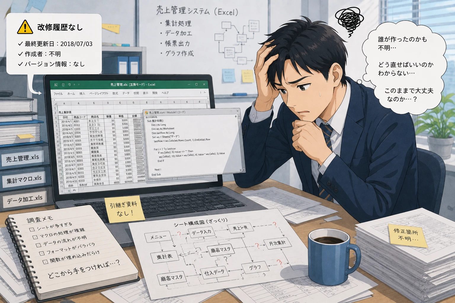 Excelツールの改修履歴が残っていないときのリスクと整理方法