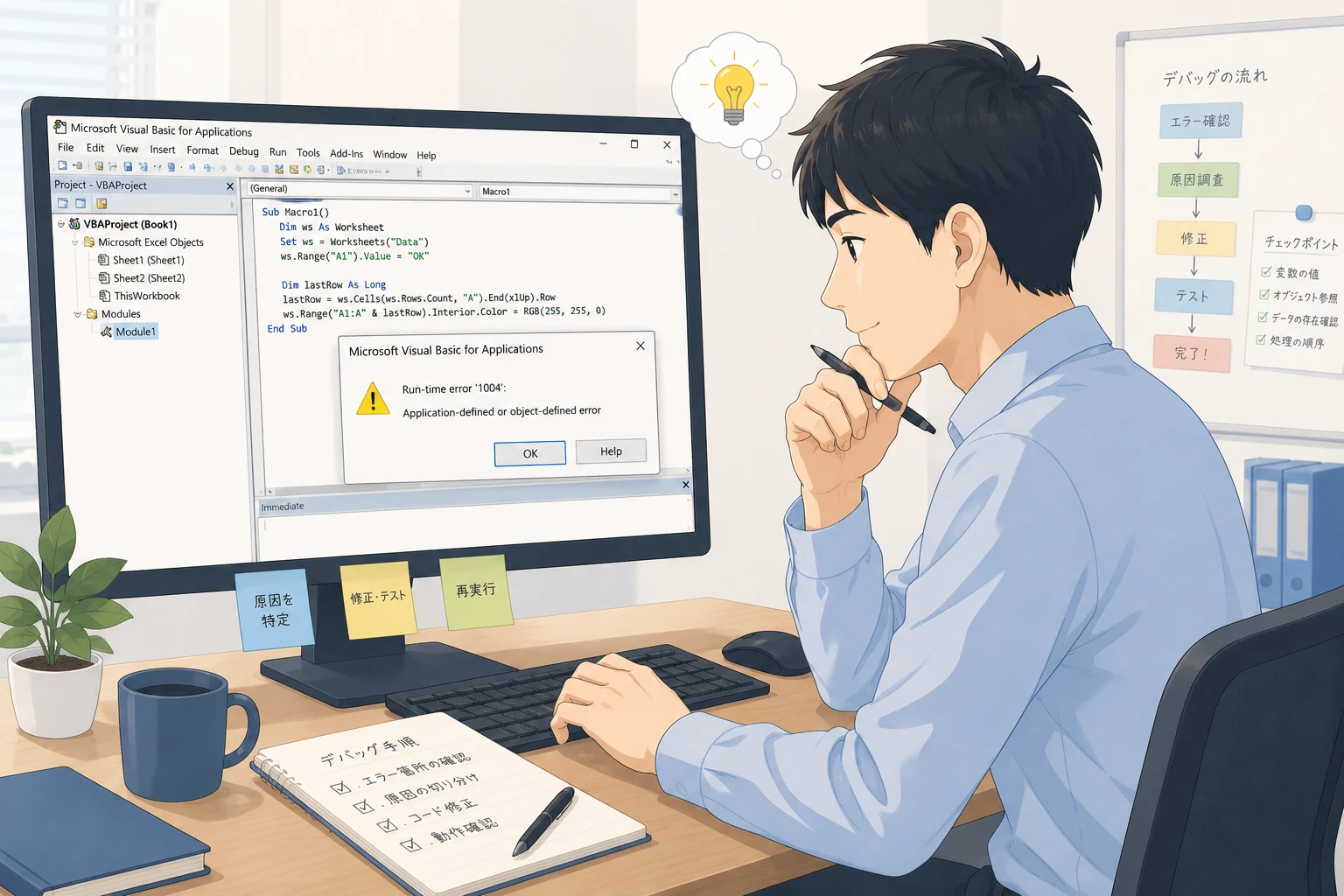 Excel VBA実行時エラー13「型が一致しません」の原因と修正ポイント