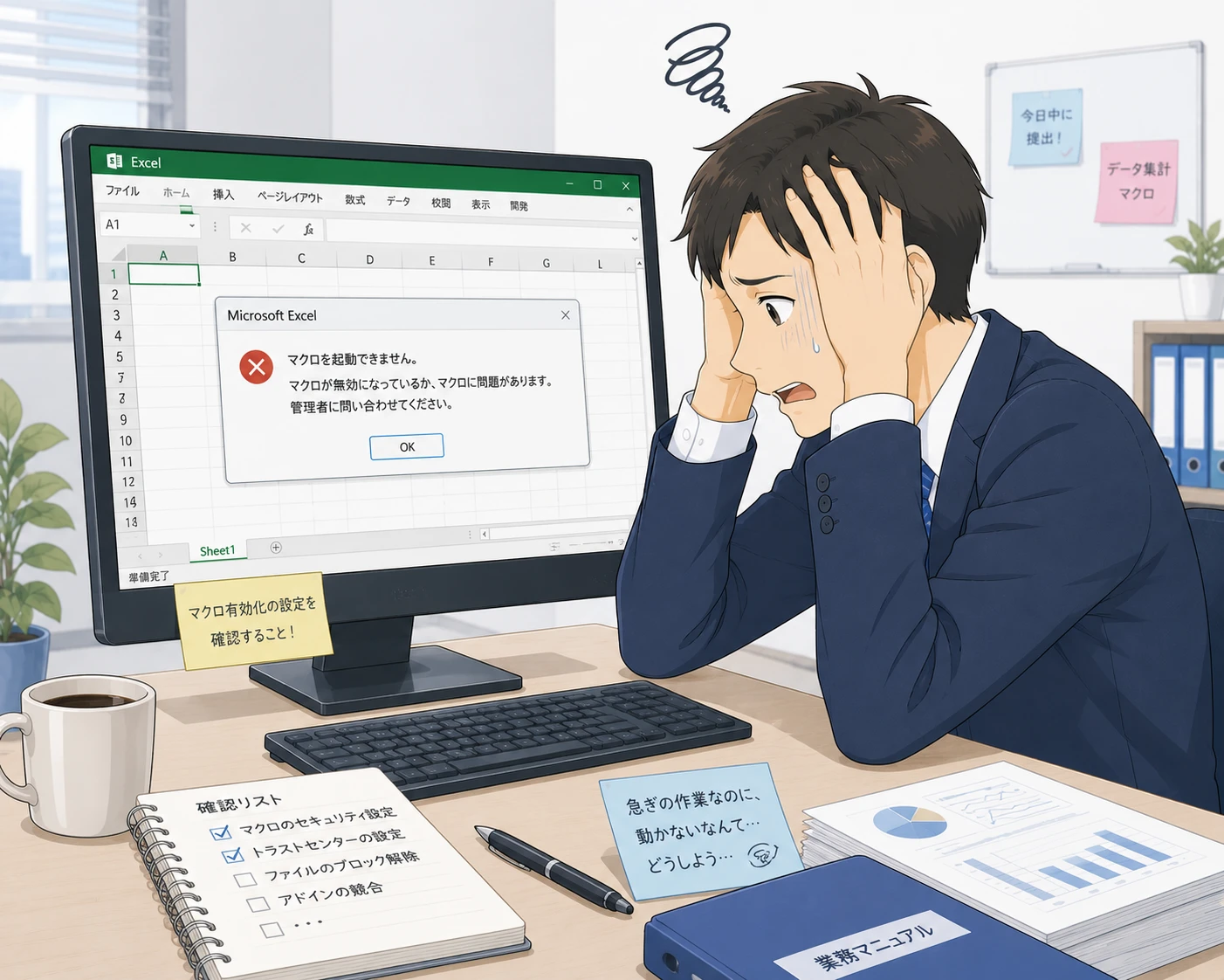 Excelを開くと自動実行マクロが止まる原因と修正の考え方