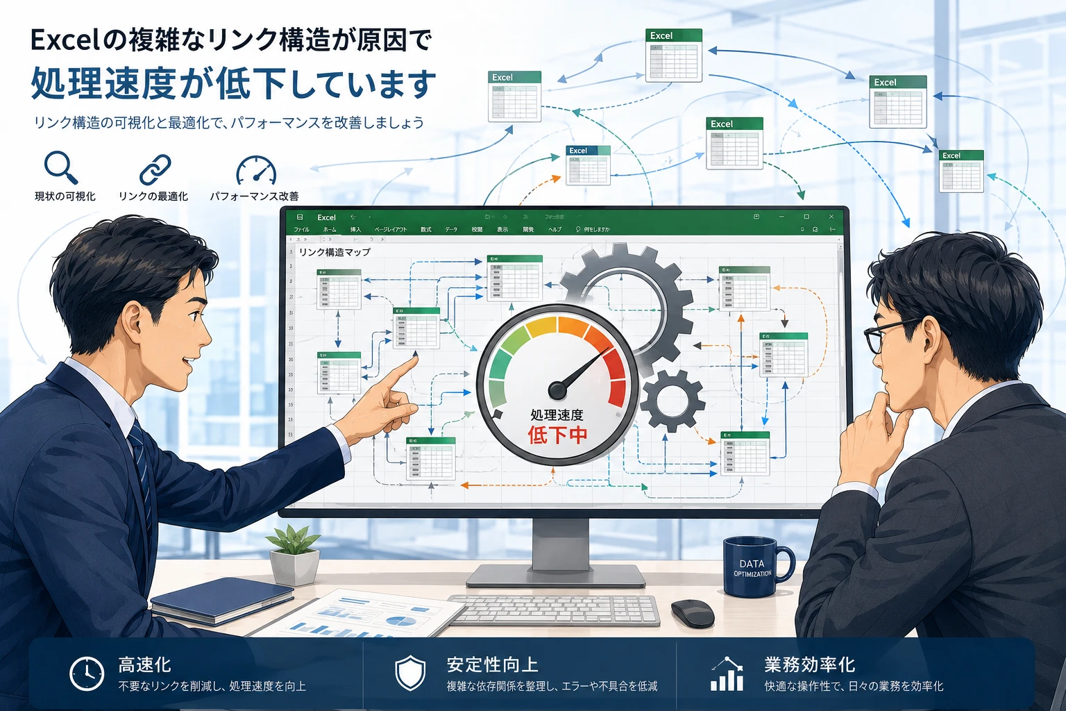 外部リンクが多いExcelが開くのに遅い原因と修正ポイント