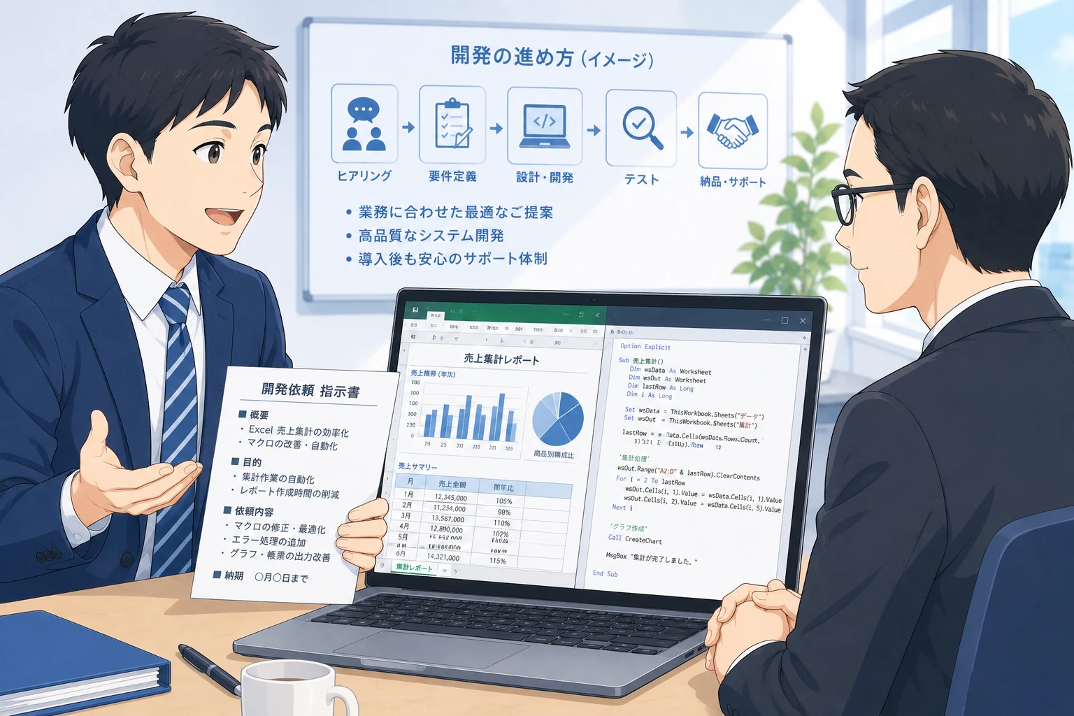 Excel集計自動化を既存ファイルから依頼する手順｜サンプル準備と見積の流れ