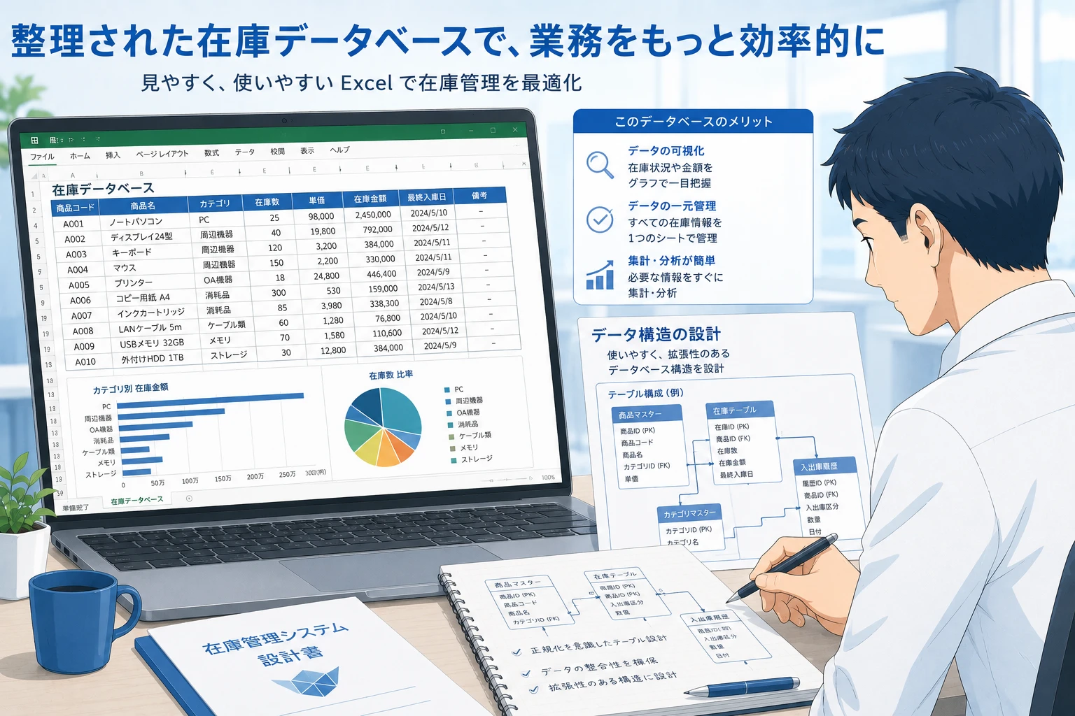 在庫管理Excelを自動集計する前に見直すべき入出庫データ