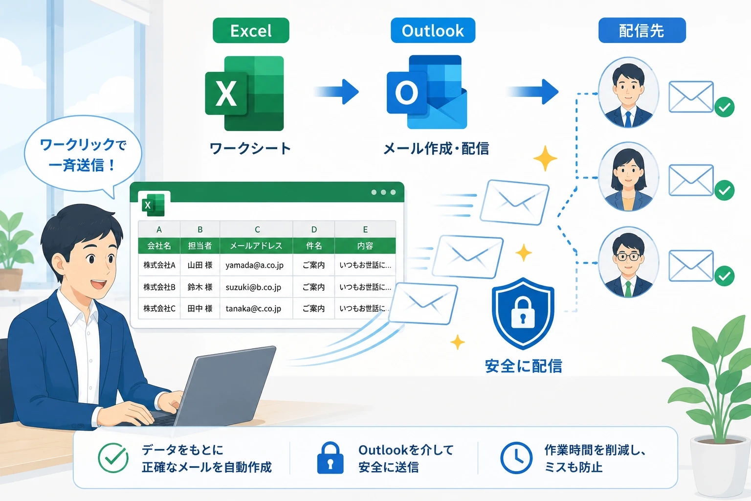 ExcelマクロでOutlookメール送信を自動化するときの注意点