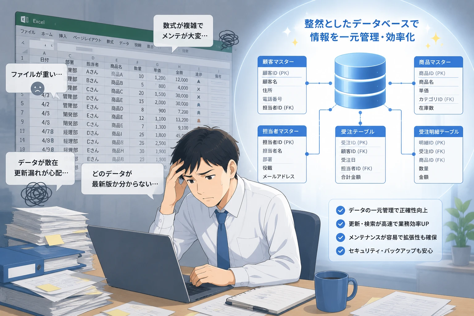 Excel管理表をAccess化・DB化すべきか判断するチェックポイント