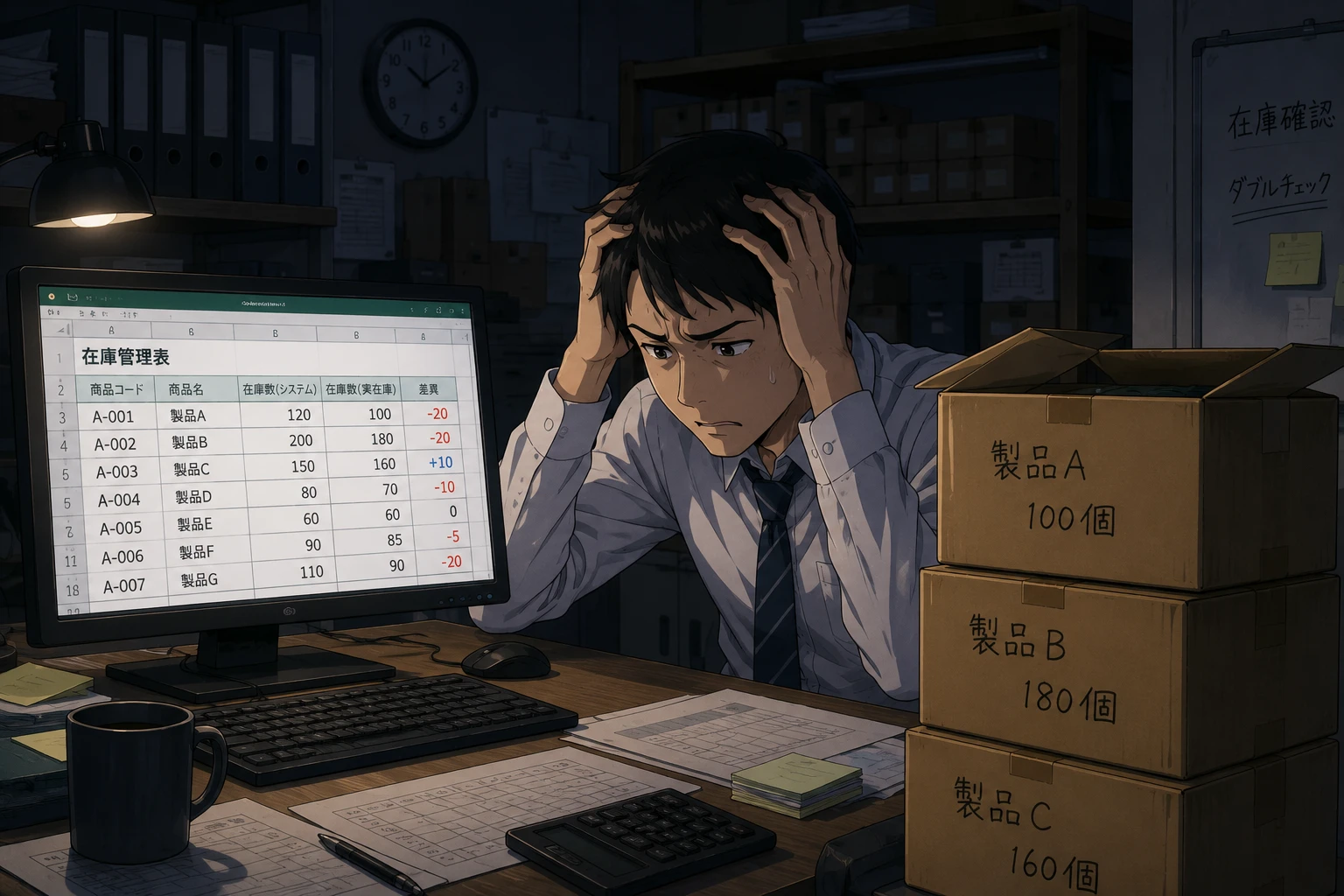 在庫管理Excelで数量ズレが起きる原因｜入力ルール・棚卸・マクロ化