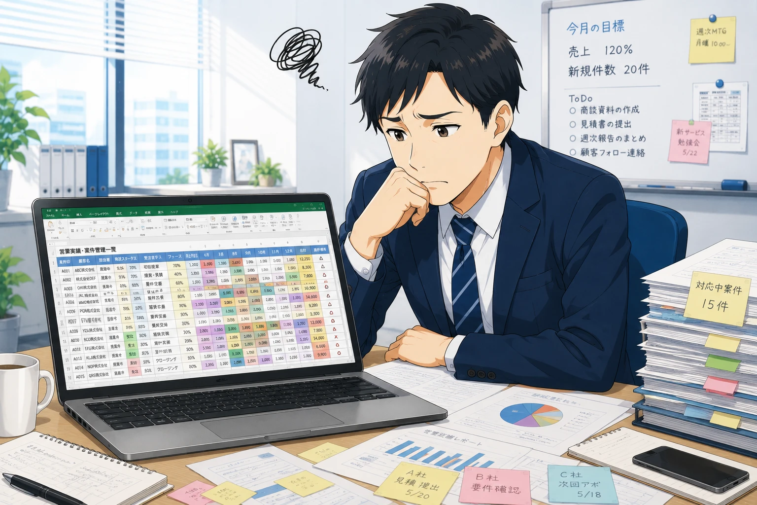 営業管理Excelの案件ステータスが分かりにくいときの改善ポイント