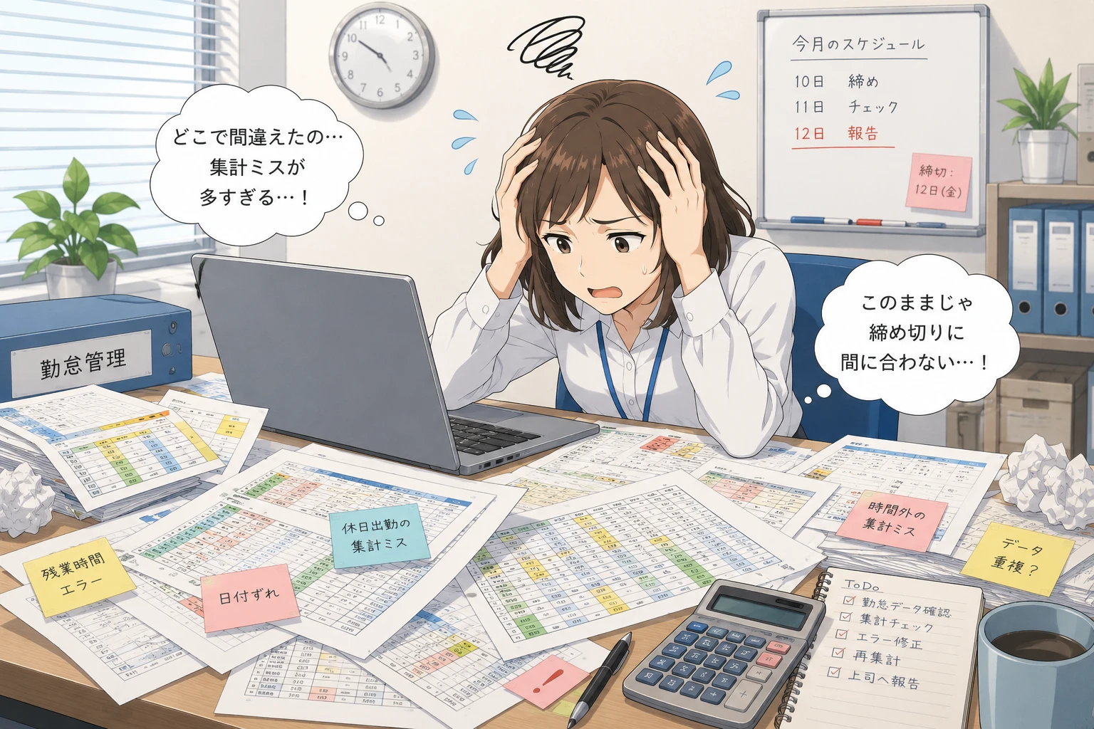 勤怠管理Excelの集計ミスを減らす方法｜勤務区分・残業・承認の整理