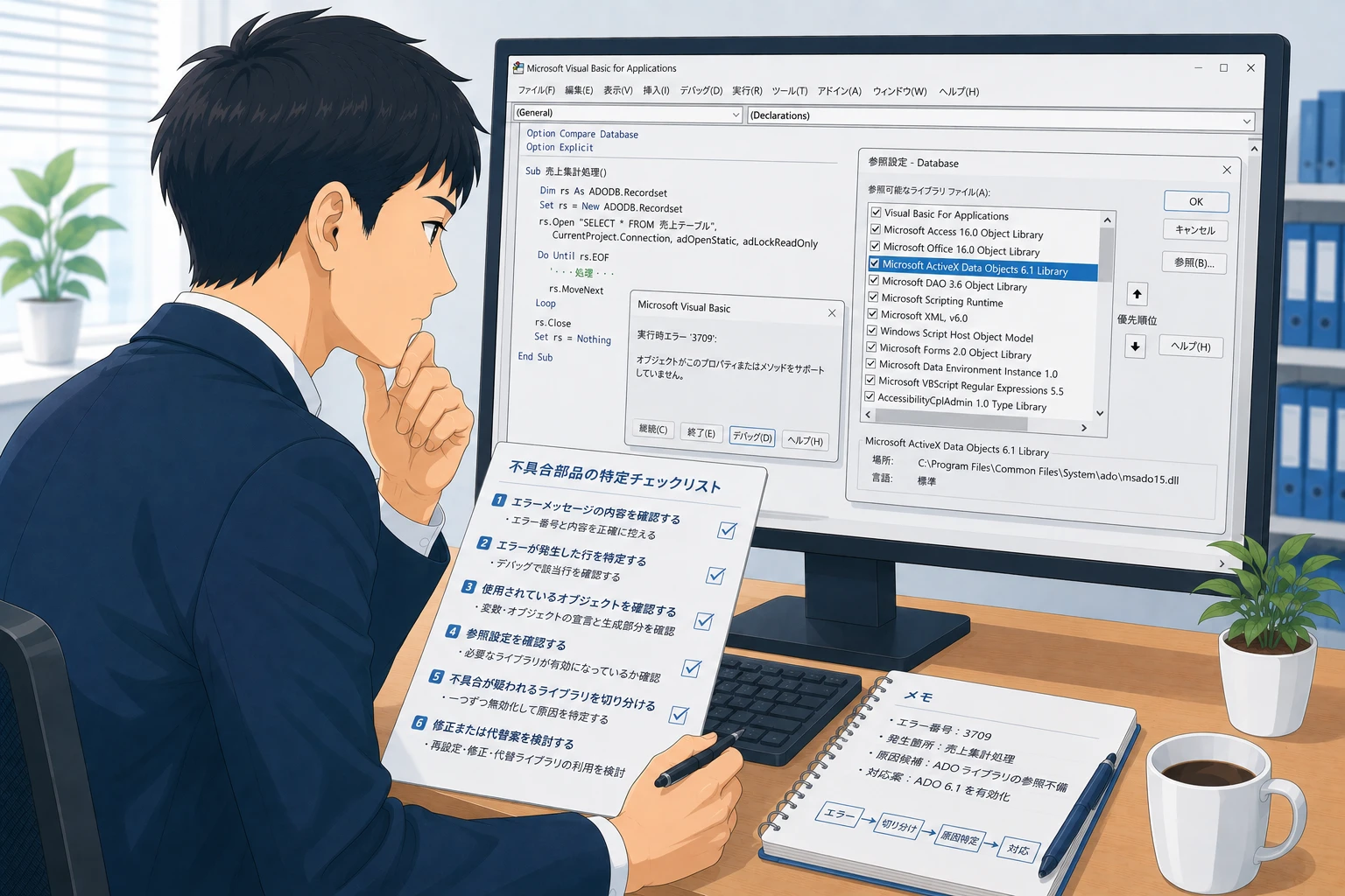 Accessの参照設定エラーでVBAが止まるときの復旧判断