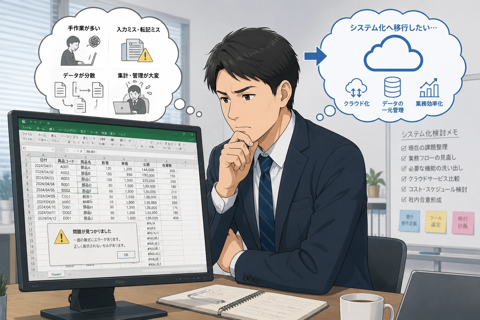 Excelのまま直すかWeb化するか比較チェックリスト｜費用・運用・保守で判断