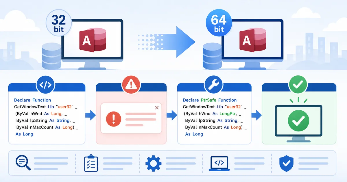 Access PtrSafeエラー・Declareエラーの原因と修正方法