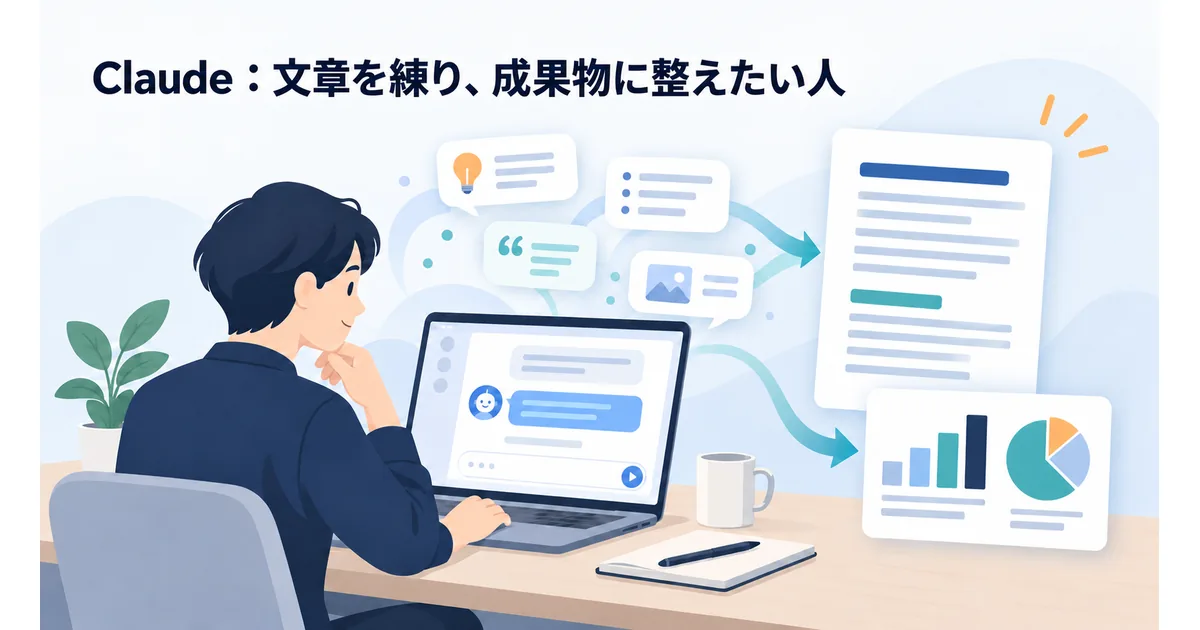 Claudeの会話から文書や図、インタラクティブな成果物を作って推敲する様子
