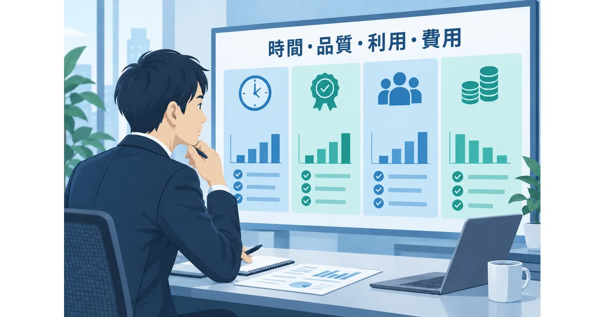 PoCの対象業務と現状値を整理するチーム