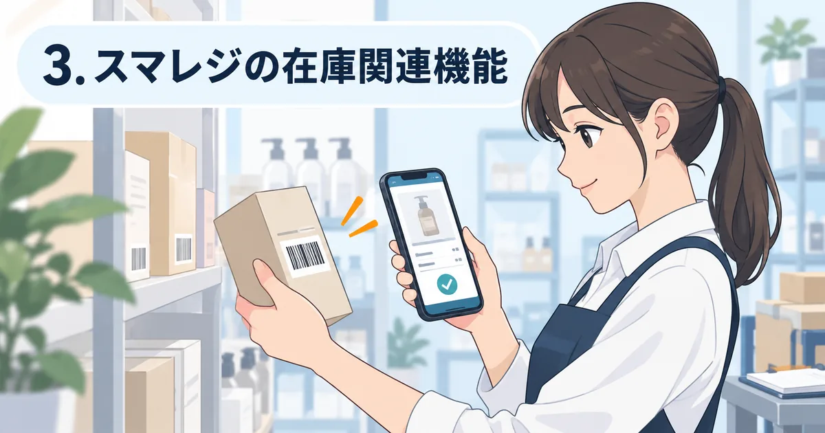 バーコードをスマートフォンで読み取り商品情報を呼び出しているイメージ