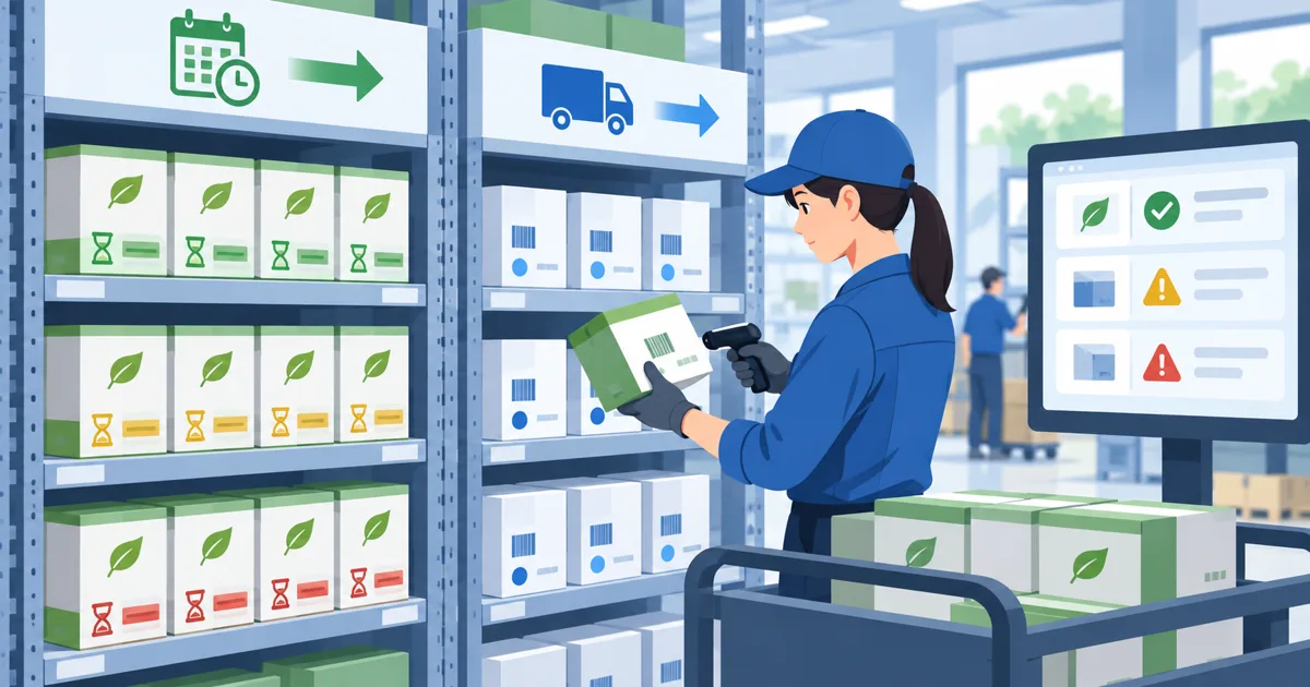 製品のロット番号から入出荷履歴をたどるトレーサビリティの図解