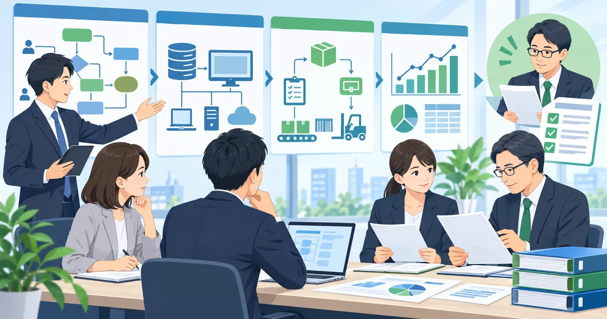 無料トライアルで入庫・出庫・棚卸しのシナリオを確認し料金条件を比較する担当者